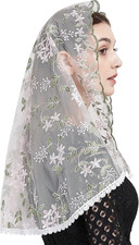 Embroidery Mantilla Lace Chapel Veils Catholic Church Veils for Women Y015