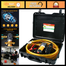 12V Gasoline Transfer Pump Set, 75W, 110GPH, Fuel Hose Cables, Ideal for Vehic