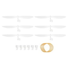 7" Plastic Propellers with Rubber Band White 6 Set