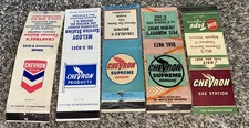 5 different Chevron Gas Petroleum Advertising Matchbooks matchcovers