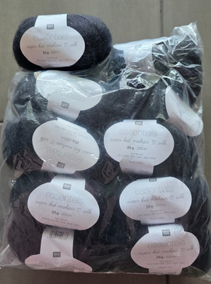 RICO Design essentials Super kid mohair silk 250g, schwarz, Lacegarn