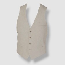  115 Bar III Men's Beige Slim-Fit Linen Suit Vest Size M