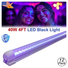 12 *UV Light Bar 4FT 40W Black Light Led Tube for Christmas Décor Event Lighting