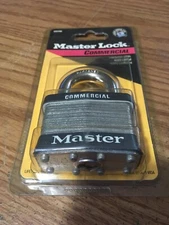 MASTER LOCK -1" Shackle Gray Bumper Steel 4-Pin Cylinder Keyed Different Padlock