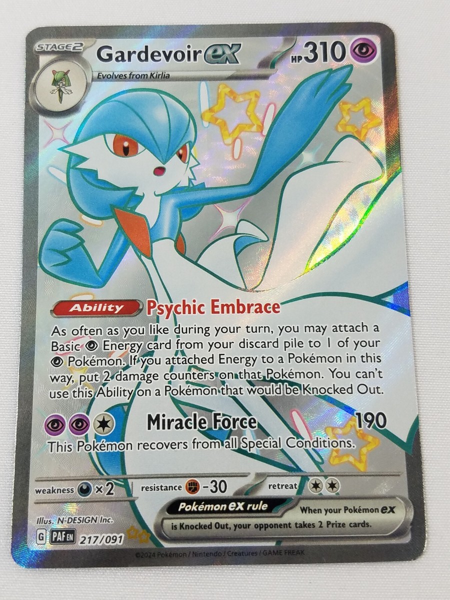 ポケモンカードゲーム Gardevoir EX SPECIAL ART RARE Gardevoir ex 217/091 Pokemon Full Art Shiny Secret Rare Paldean