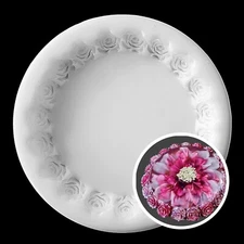 Small ROSE Edge Coaster Silicone Mold AU