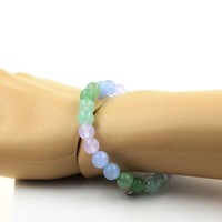 Armband Perlen AngéLite + Aventurin + Aquamarin + Lavendel Chalcedon