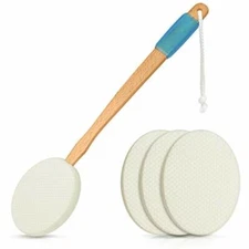 RMS 17.5" Long Lotion Applicator with 4 Pads - Long Handle for Easy Reach and...