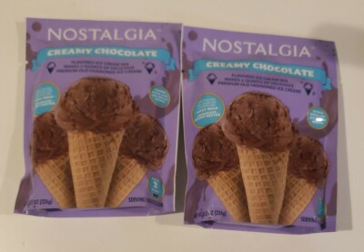 Lot of 2 Nostalgia Creamy Chocolate Ice Cream Mix 8 oz Make w/Any Maker
