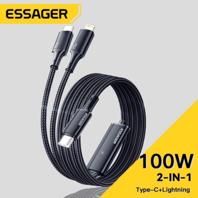 Essager 100W Cable USB C to Type C PD Fast Charger Data Cord For Macbook iPhone