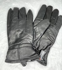 3M Thinsulate Genuine Black Leather Gloves Women's Size S/M