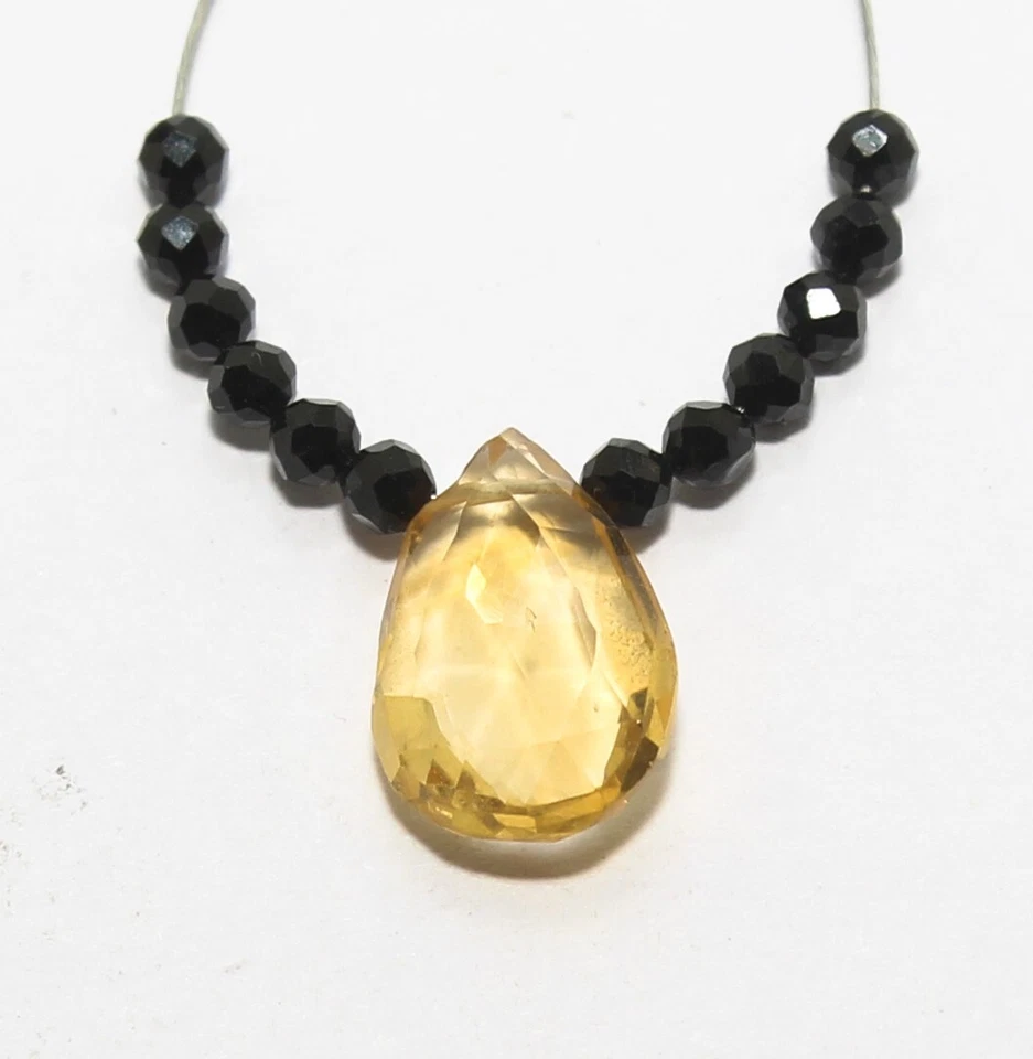 Piedra preciosa suelta briolette espinela citrino natural de 5,95 quilates (13x9 mm a 3 mm) 13 piezas Foto 2 de 4