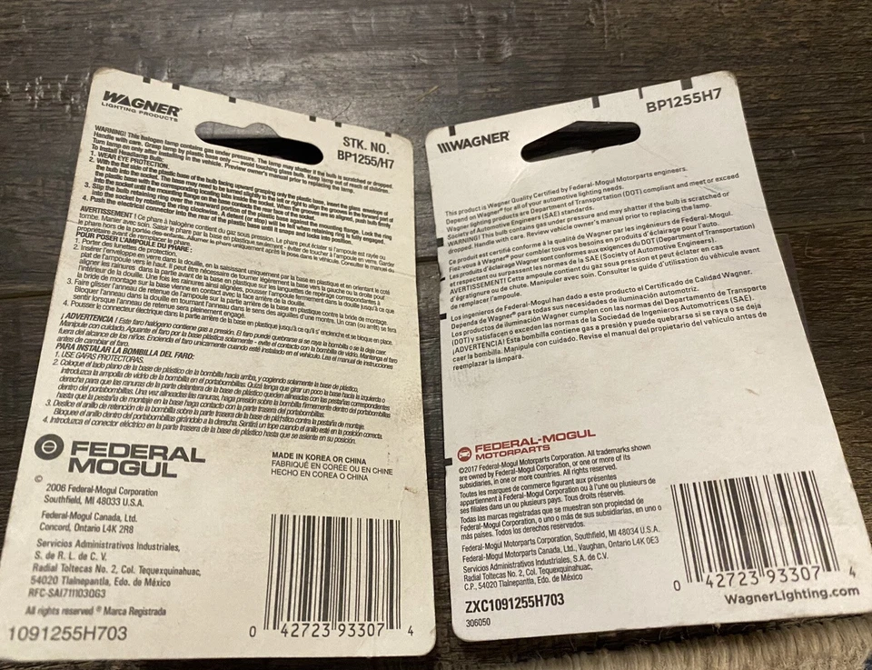 (QTY 2) NEW Wagner Lighting BP1255/H7 Head Light Halogen Head Lamp Auto Bulb - Image 2 of 2