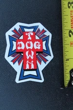 DOGTOWN Skateboards USA Red White Blue Cross OG Vintage Skateboarding STICKER