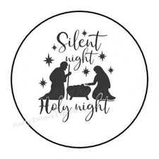 30 SILENT NIGHT HOLY NIGHT ENVELOPE SEALS LABELS STICKERS PARTY FAVORS 1.5"