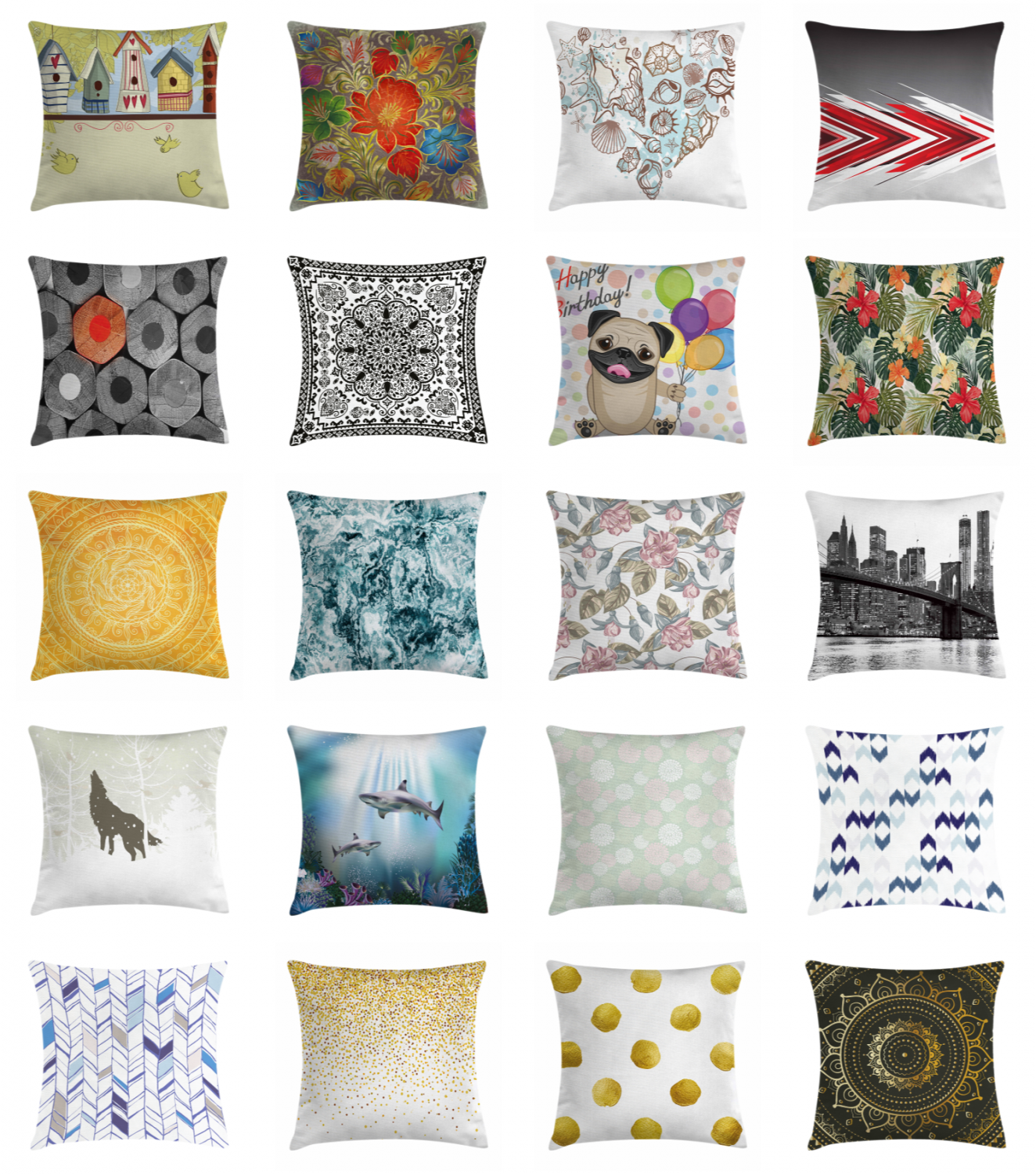 Ambesonne Decorative Throw Pillow Case for Bedroom Living Room 16 18 20 24 Inches