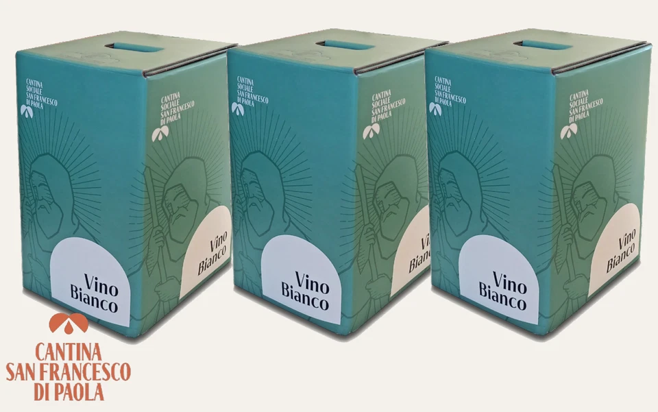 CANTINA SAN FRANCESCO DI PAOLA VINO BIANCO IN BOX DA 10 LITRI X 3 - 30 LITRI VENDEMMIA 2024