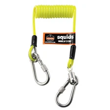 ERGODYNE Squids 3130S Coiled Cable Tool Lanyard (2 lbs. capacity) , Lime Green