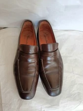Santoni Men’s Leather mens Penny Loafers - us 8.5