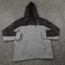 Hollister Hoodie Mens M Gray Heather Camo Pullover Sweater Sweatshirt Grunge HCO