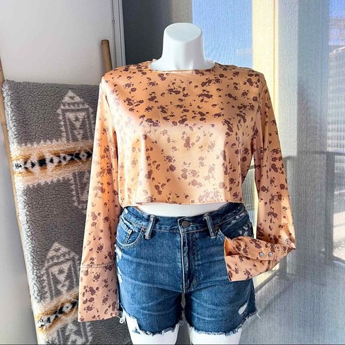 ZARA Gold Floral Printed Long Sleeve 