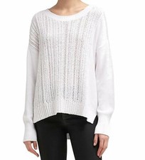 DKNY Womens Sweater Small Crewneck Knitted Ribbed High-Low  HOT-B 03
