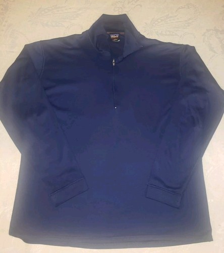 Patagonia Blue Capilene Baselayer Midweight Shirt Men's Medium 1/4 Zip Pullover - Picture 5 of 7