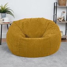 Adult Corduroy Bean Bag | Filled Lounger Chair | 92x92x57 cm | Gaming Beanbag