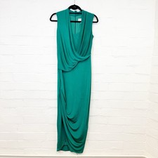 Damsel In A Dress Emerald Green Draped Maxi Dress UK 10 Evening Wedding