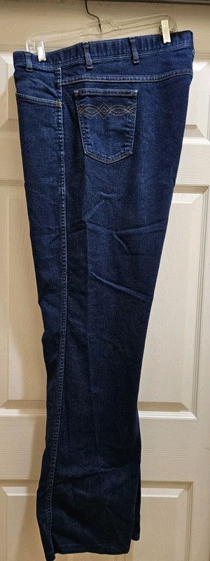 Men's 50/37 DXL (Big/Tall)  ESP Stretch, Navy Blue Jeans (Labeled 50 Stout)