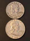 Lot (2) 1957-D & 61-D Franklin Half Dollar Coin