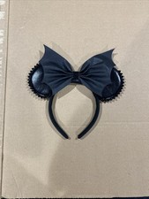 PU Mouse Ear Black Headband with Rivet Halloween Bat Hair Bow Hairband Festiv...