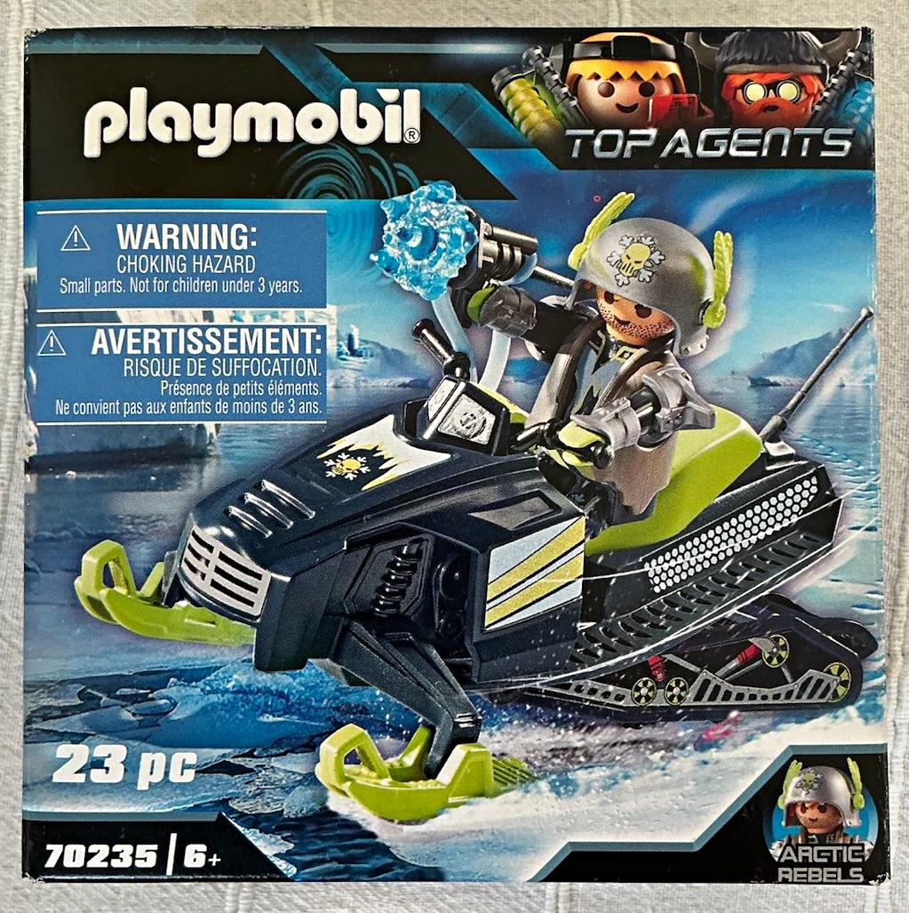 Playmobil Top Agents 70235 Schneemobil Fahrzeug mit Figur, Arctic Rebells