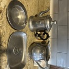 Wilton Pewter Water Pitcher Kettle And Platter New — photo 1