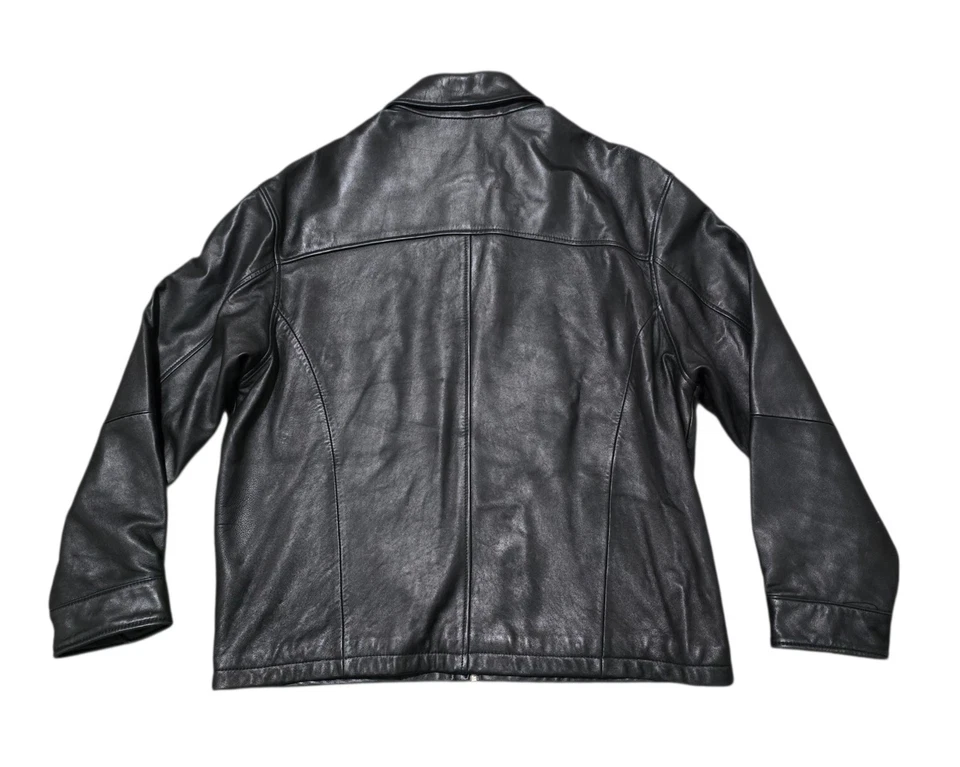 Jos A Bank Mens Leather Jacket Size  Large Executive Collection Black  - Image 2 of 4