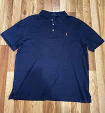 Polo Ralph Lauren Men's Classic Fit Blue Cotton Logo Polo Shirt - M