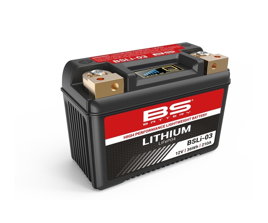 Batterie BS BATTERY Lithium-Ion BSLI-03 contre les pannes d'hivernage de moto
