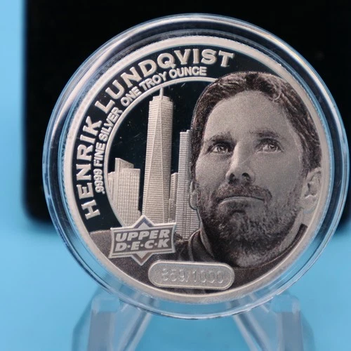 New ListingHENRIK LUNDQVIST 2017 Cook Islands Upper Deck Hockey 1 Troy Oz .999 Silver Coin