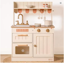 Robotime Robud Play Kitchen Wooden Kids Kitchen Playset with Realistic Design