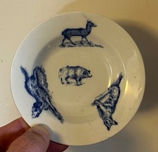 Antique Copeland Spode Flow Blue Childs Porce...