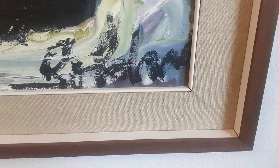 GUSTAVO BOLDRINI Venezia 1927 Salsomaggiore 1987 DIPINTO ACRILICO SU TELA 60X50 - Immagine 3 di 4