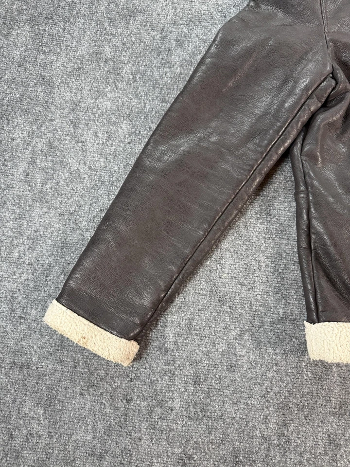 INC International Concepts Jacket Mens Medium Faux Leather Sherpa Lined Moto - Image 3 of 4