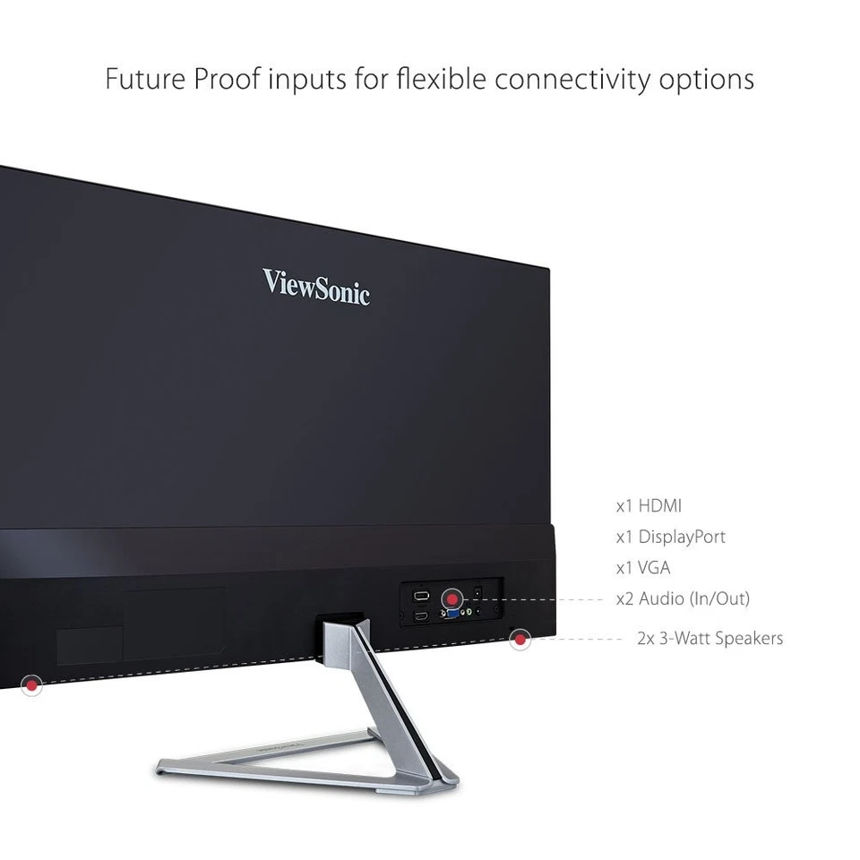 ViewSonic VX2276 SMHD 22 Inch Full HD IPS Monitor 1920x1080 100Hz HDMI VGA - Image 4 of 4