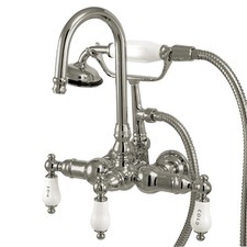 Kingston Brass Vintage Wall Mount Clawfoot Tub Filler with Hand Shower, CC10T1