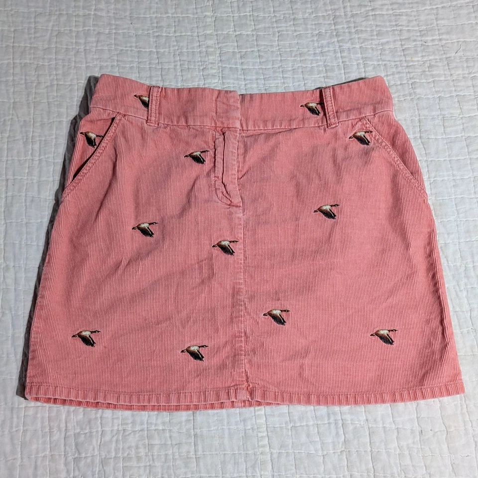 Falda Pana Vintage J Crew Rosa Bordada Canadá Ganso Pato Canadiense Talla 4 Foto 2 de 4