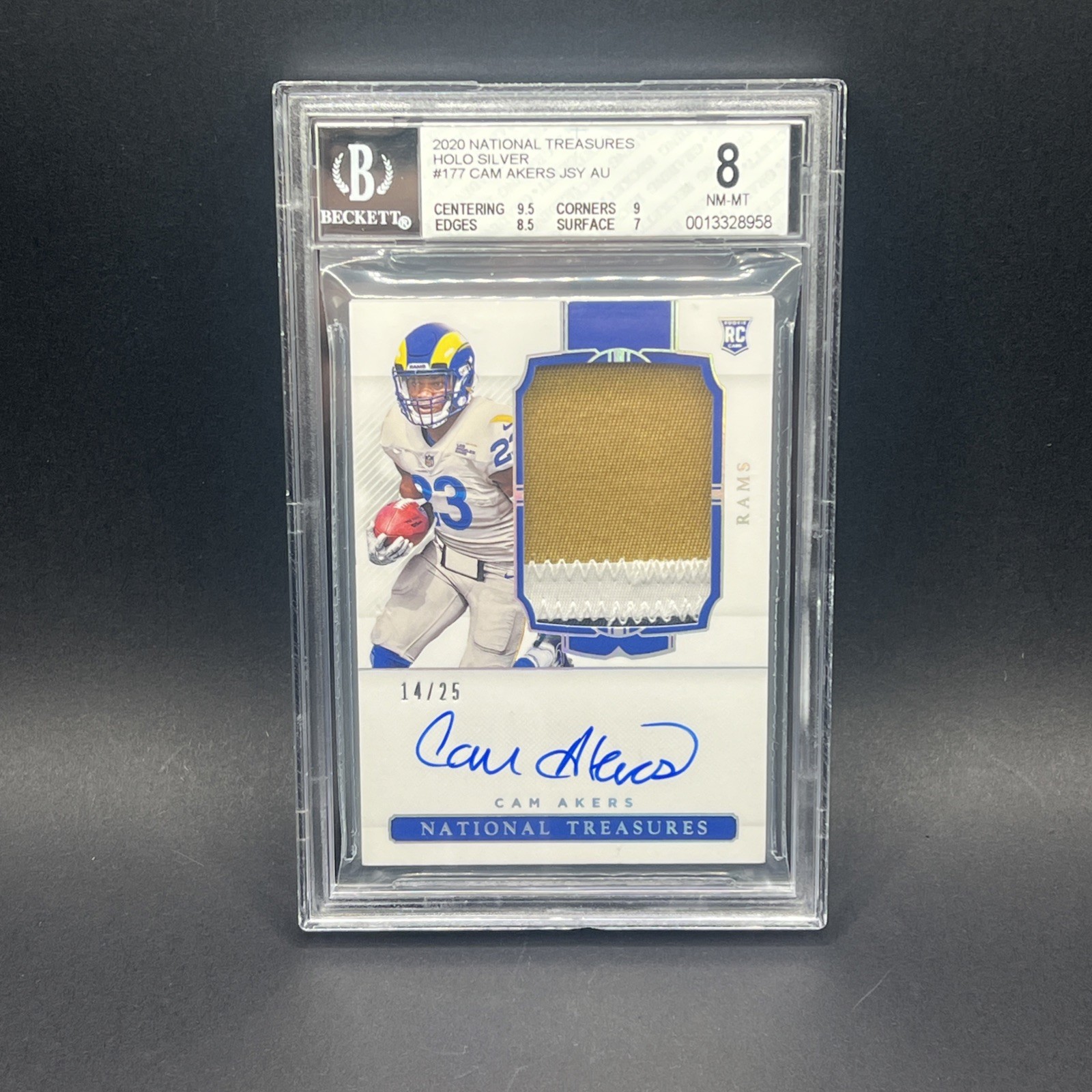 2020 National Treasures Cam Akers #177 Holo Silver RPA /25