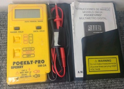 Vintage Digital Multimeter Model DM-2A Yellow Pocket Pro Sperry