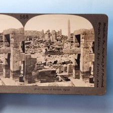 Ancient Egpyt Stereoview C1900 Ruins Of Karnak Real Photo Temple Stones