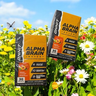 2 ONNIT ALPHA BRAIN Memory & Focus 30packets ea 10/2026 New,Authentic