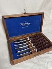 Vintage new Buck Royalty Line of Custom Cutlery Steak Knife Set of 6 open box